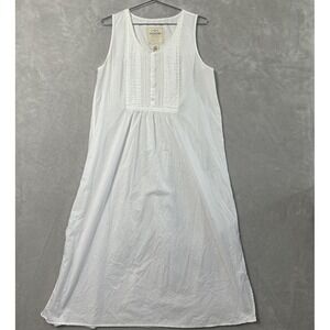 Vtg Victoria's Secret Cottons White Nightgown Women's Medium Semi Sheer —READ